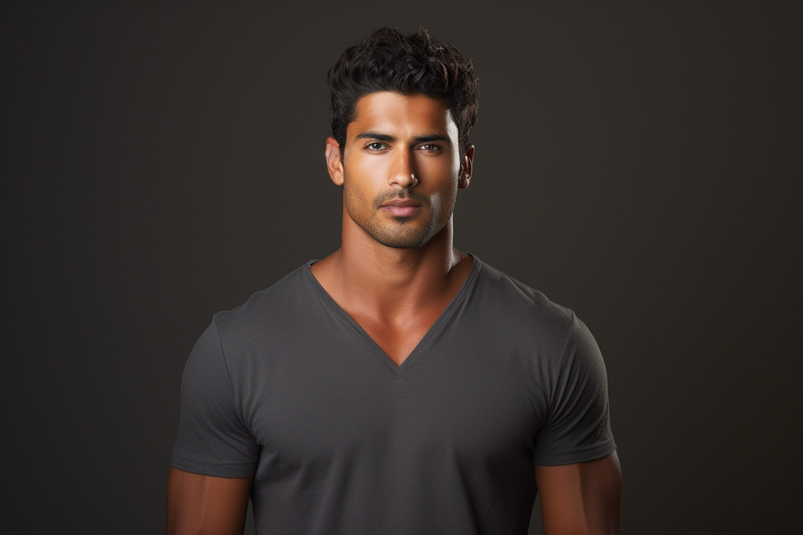 handsome indian nationality man model portraits looking at camera